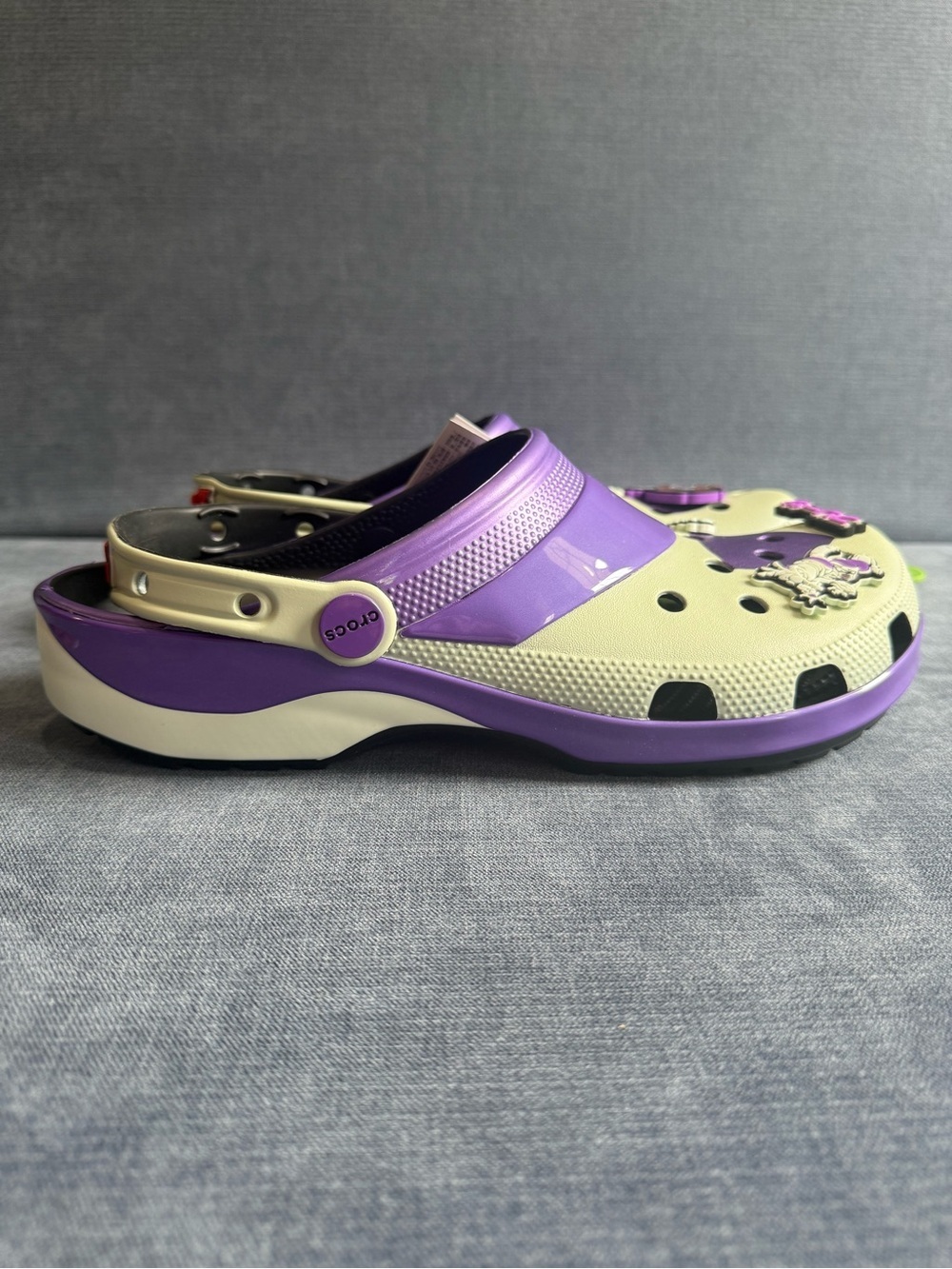 Dragon Ball Z Frieza Classic Clog Crocs Mens SZ 11 New Metallic Purple Charms